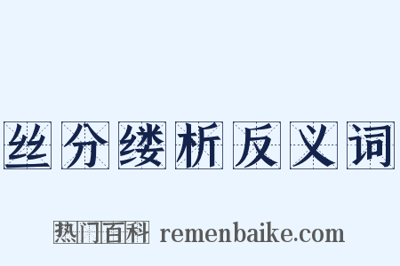 丝分缕析反义词是什么意思的图片